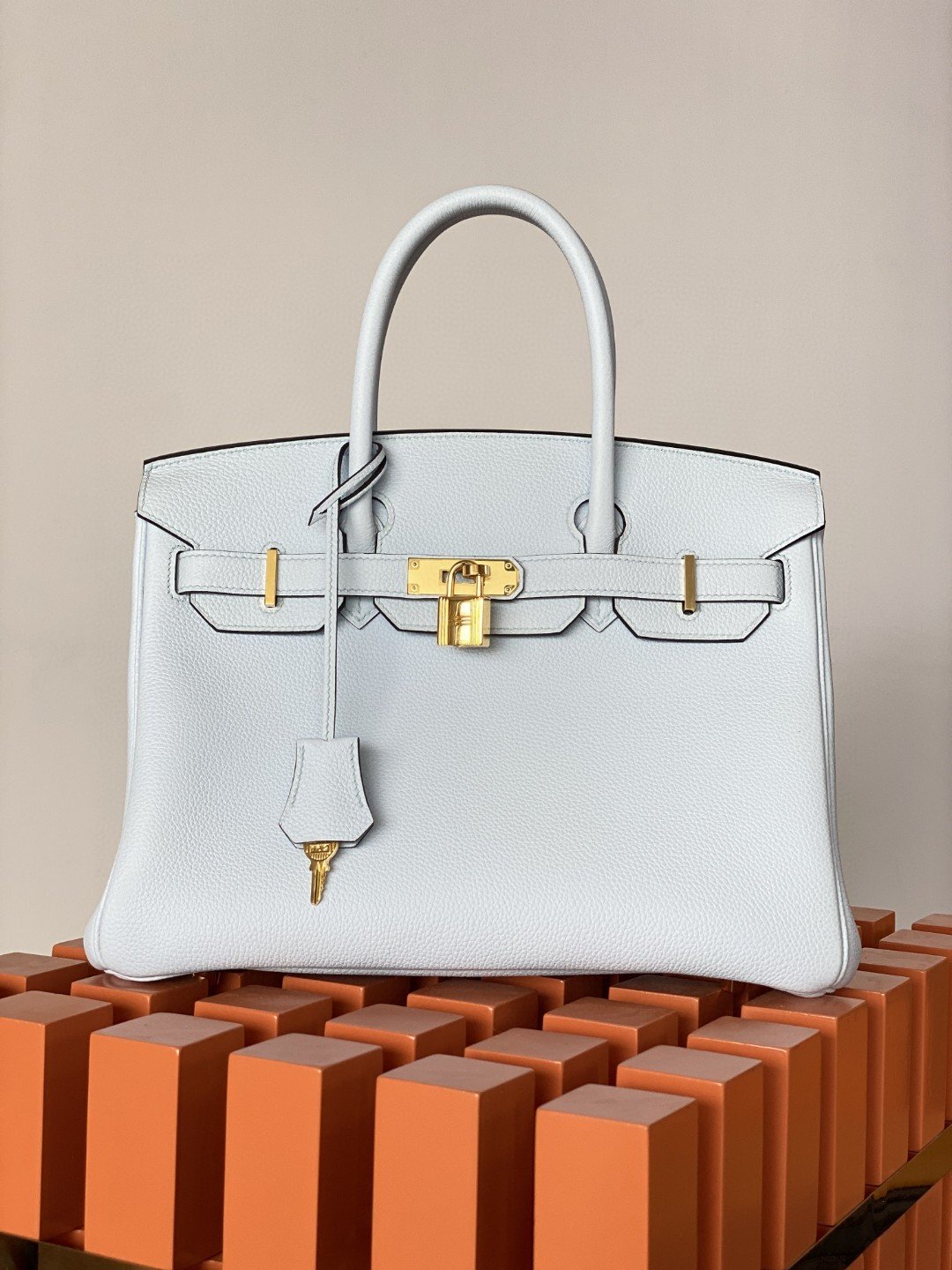 Top Quality Birkin Nata Swift For Women White Gold Travel Bag