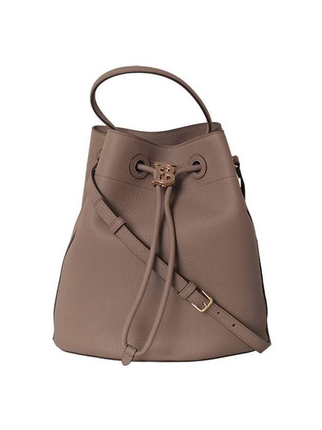 Burberry Luxury Women Grainy Tb Bag Light Saddle Leather Brown Small Bucket Bag