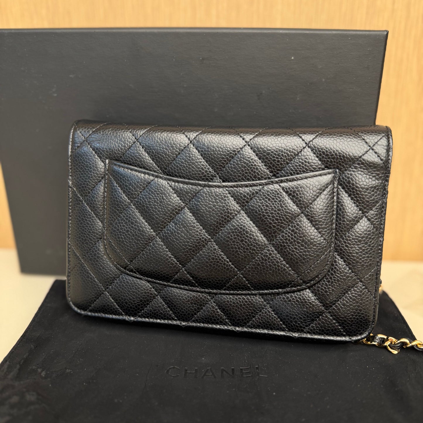 CHANEL Wallet Chain Timeless Classic Matelasse AP Caviar skin Black