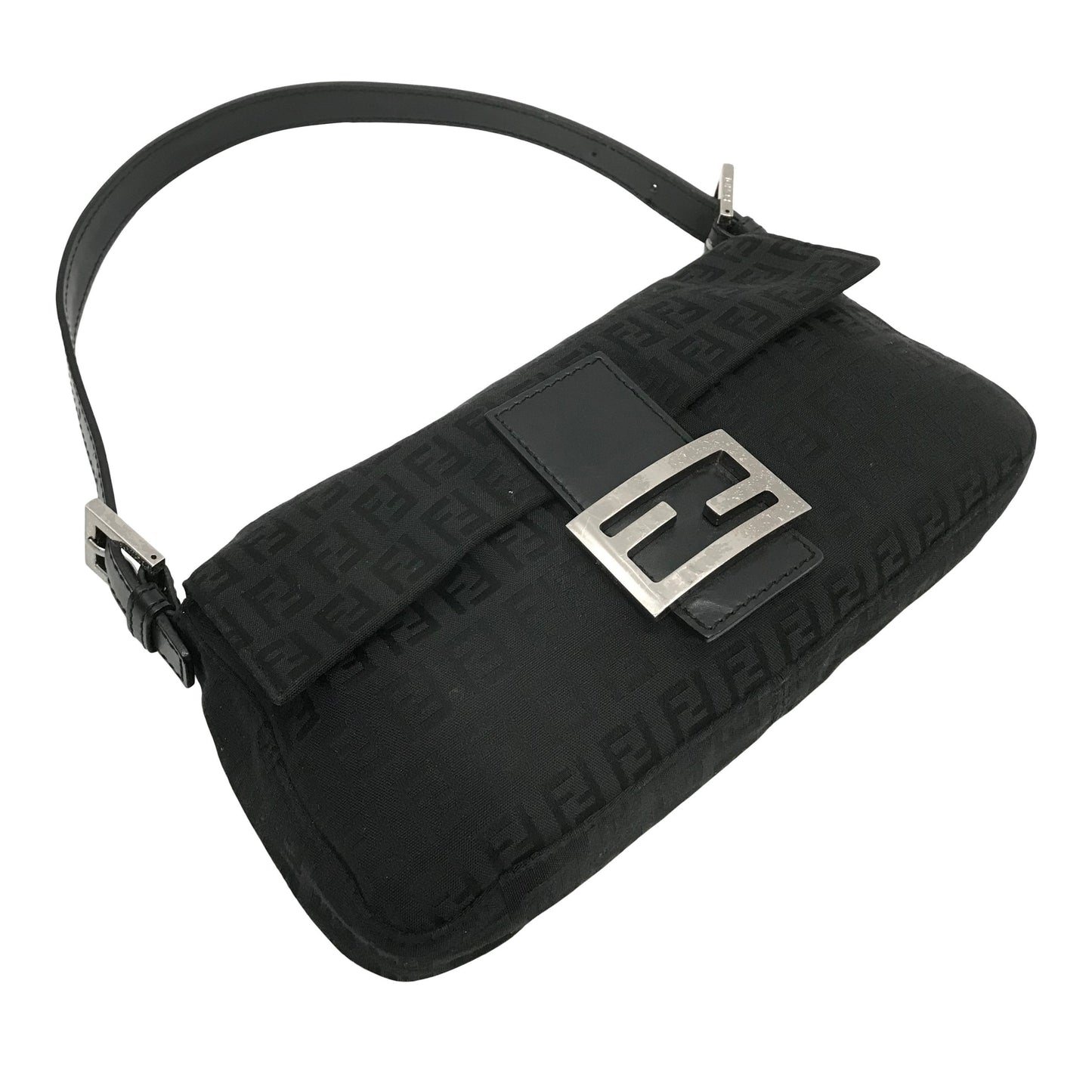 Fendi Trimmed Zucca Baguette Leather Travel Bag