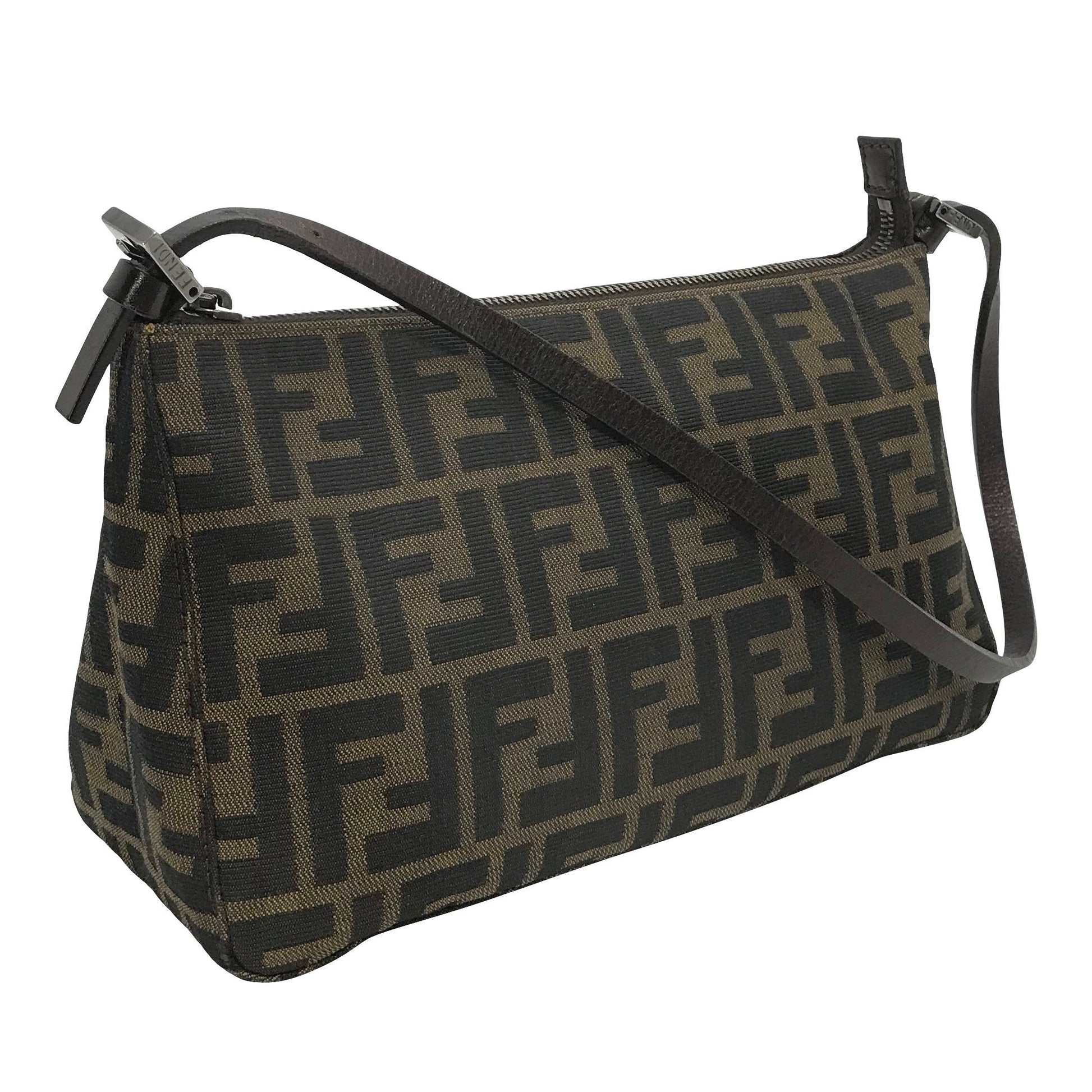 Fendi Zucca Pochette Travel Bag Canvas