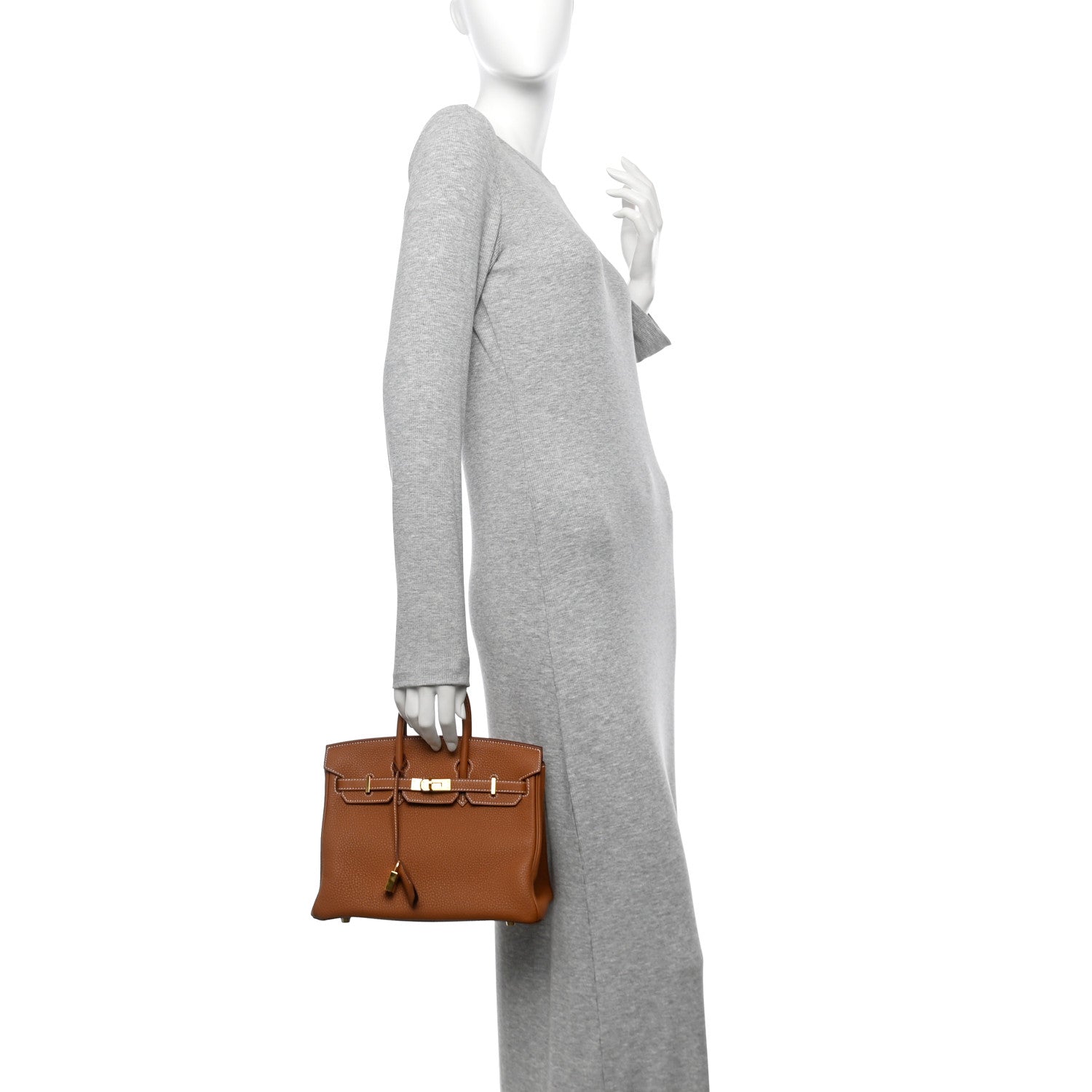 Hermes Togo Birkin Handbag Gold Travel Bag 25 Gold 1753682