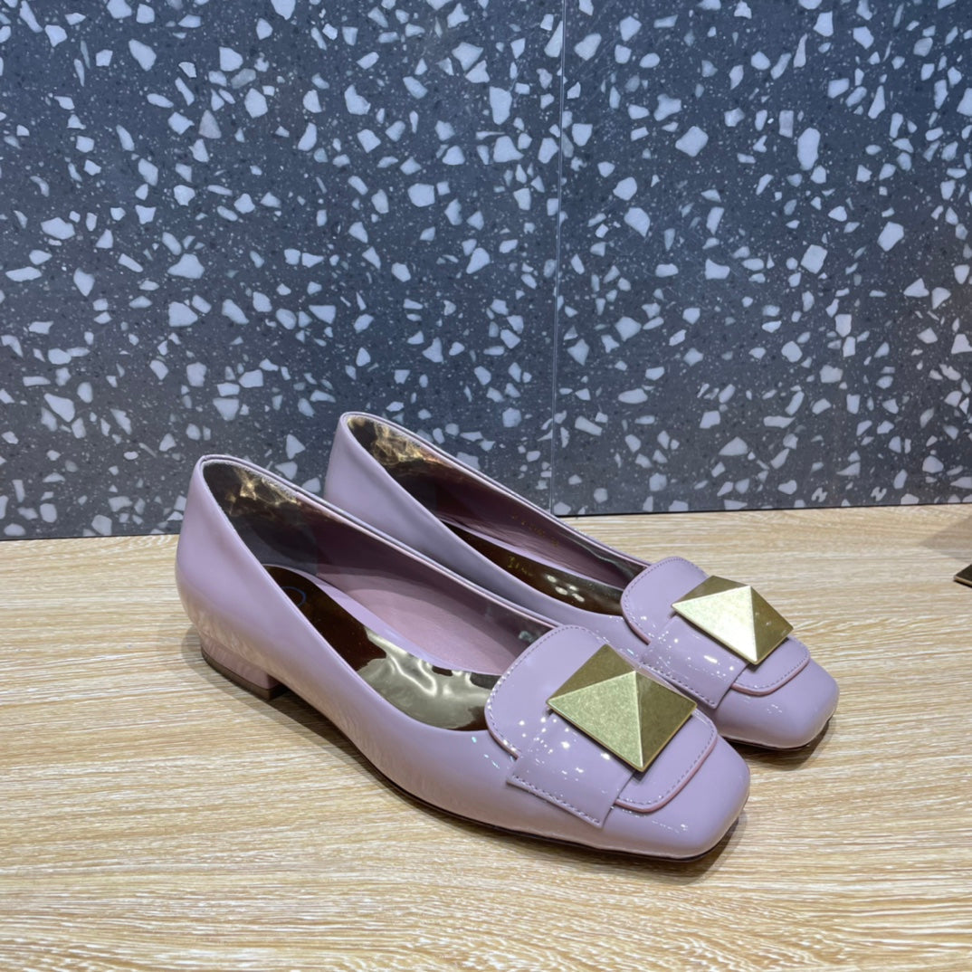 Valentino Garavani One Stud Ballet Flats Patent Pink Shoes