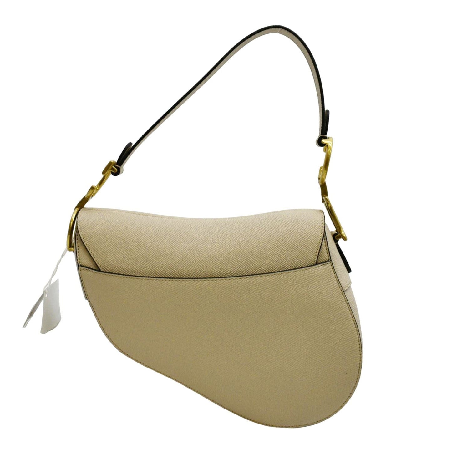 Dior Saddle Grained Calfskin Satchel Shoulder Bag Caramel Leather Beige