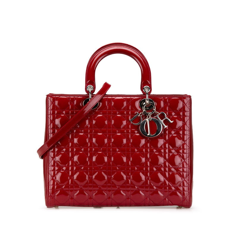 Dior Lady Cannage 2Way Bag Leather Patent Travel Bag 2Way Bag 1