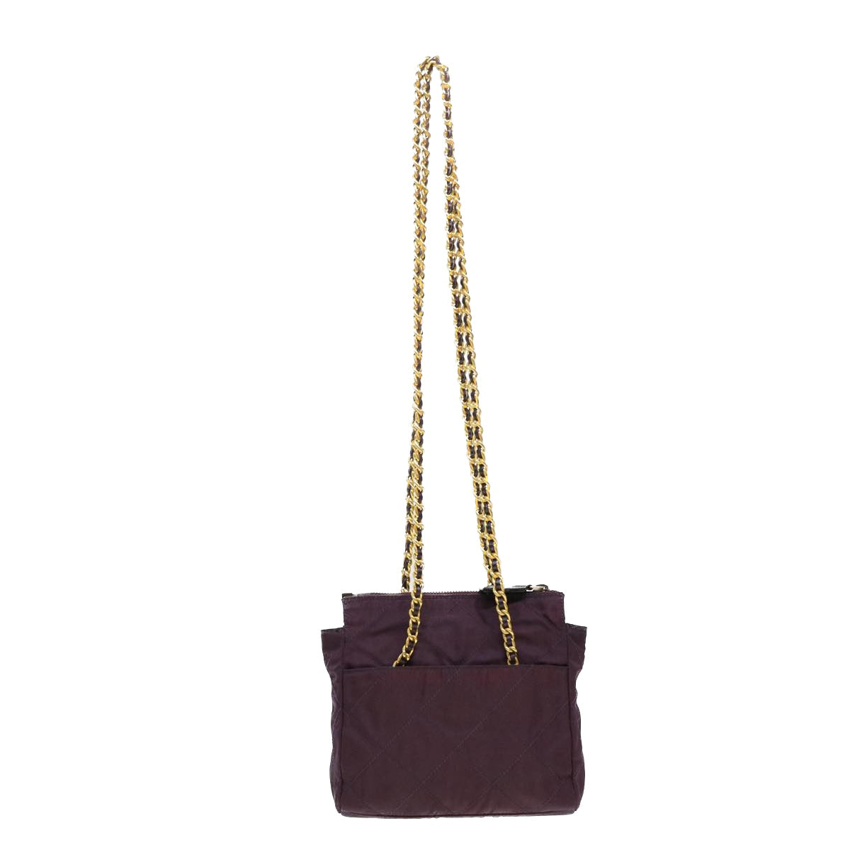 Prada Shoulder Bag Auth Nylon Purple Chain