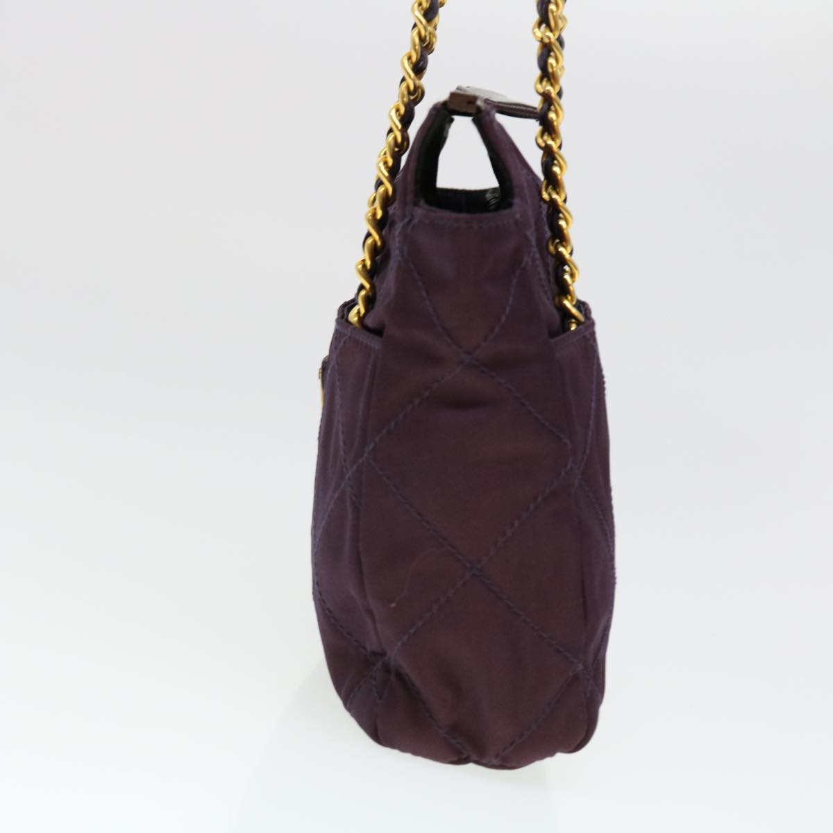 Prada Shoulder Bag Auth Nylon Purple Chain