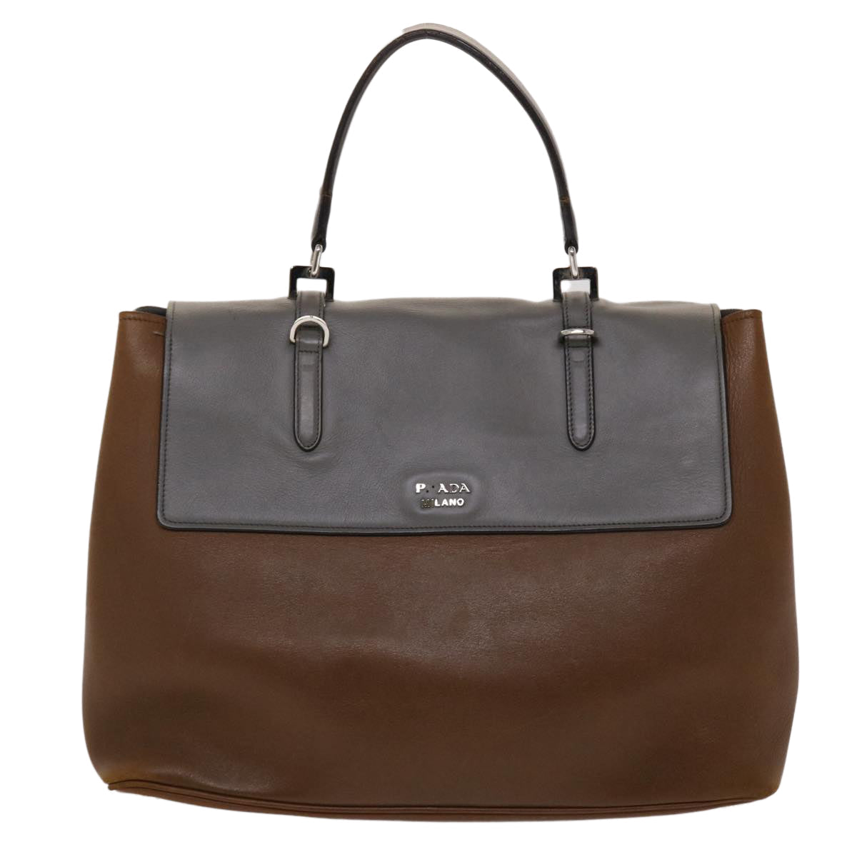 Prada Hand Bag 2Way Leather Brown Travel Bag 2Way Brown Fm2539