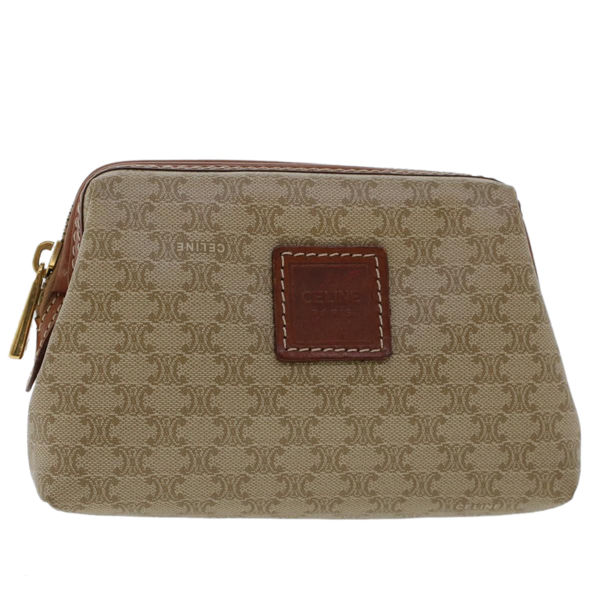 Luxury Macadam Pouch Fm Handbag Canvas Beige Travel Bag