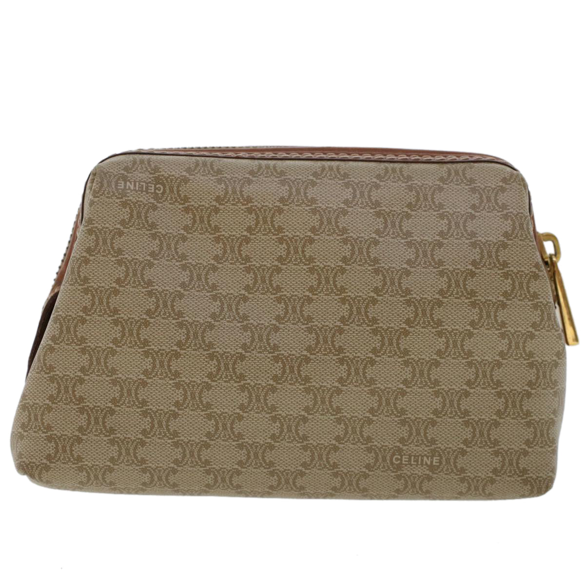 Luxury Macadam Pouch Fm Handbag Canvas Beige Travel Bag
