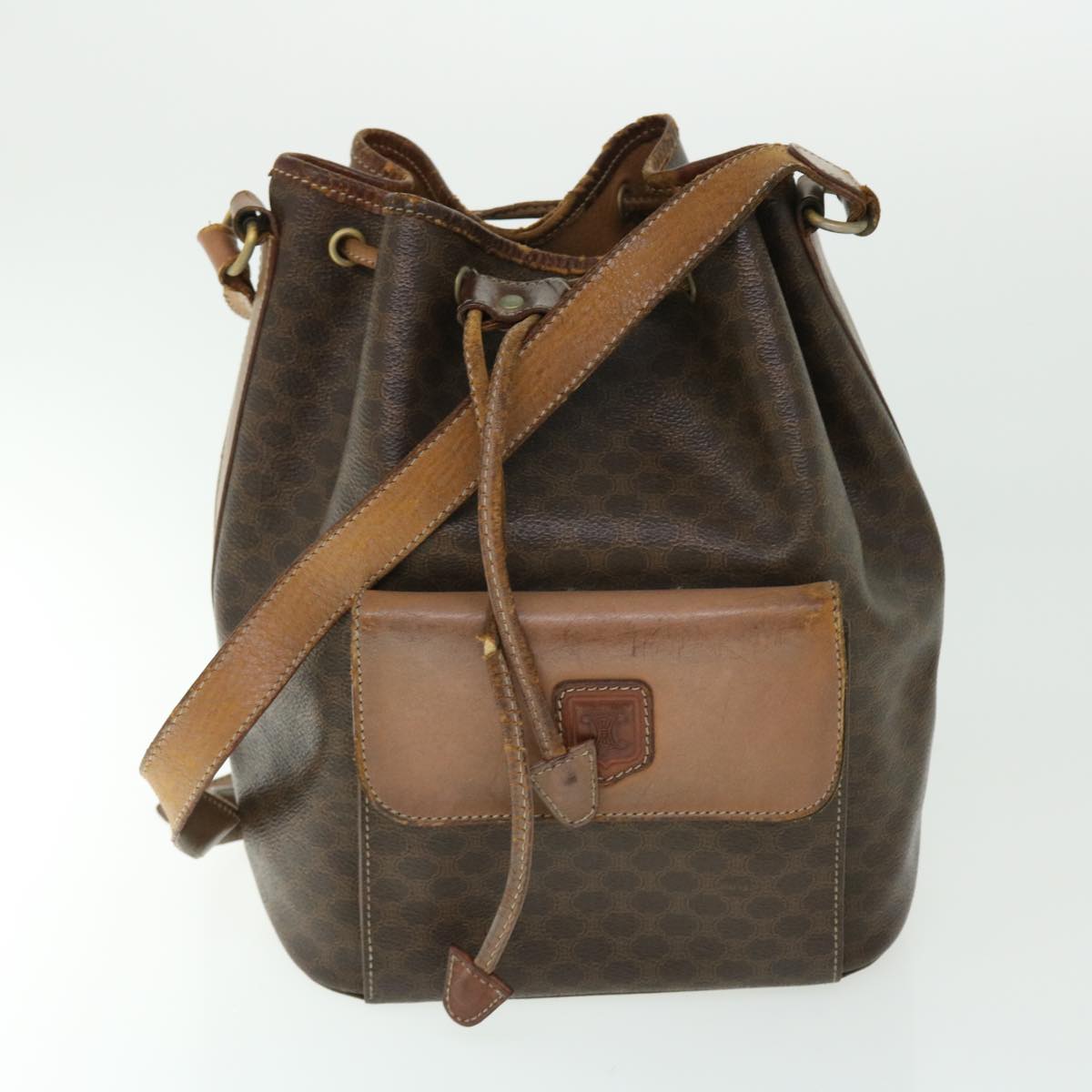 Luxury Macadam Shoulder Bag Pvc Set Beige Leather Canvas