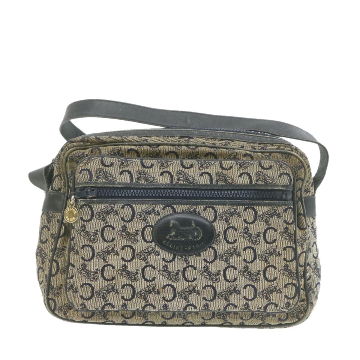 Luxury Horse Carriage C Macadam Shoulder Bag Canvas Blue