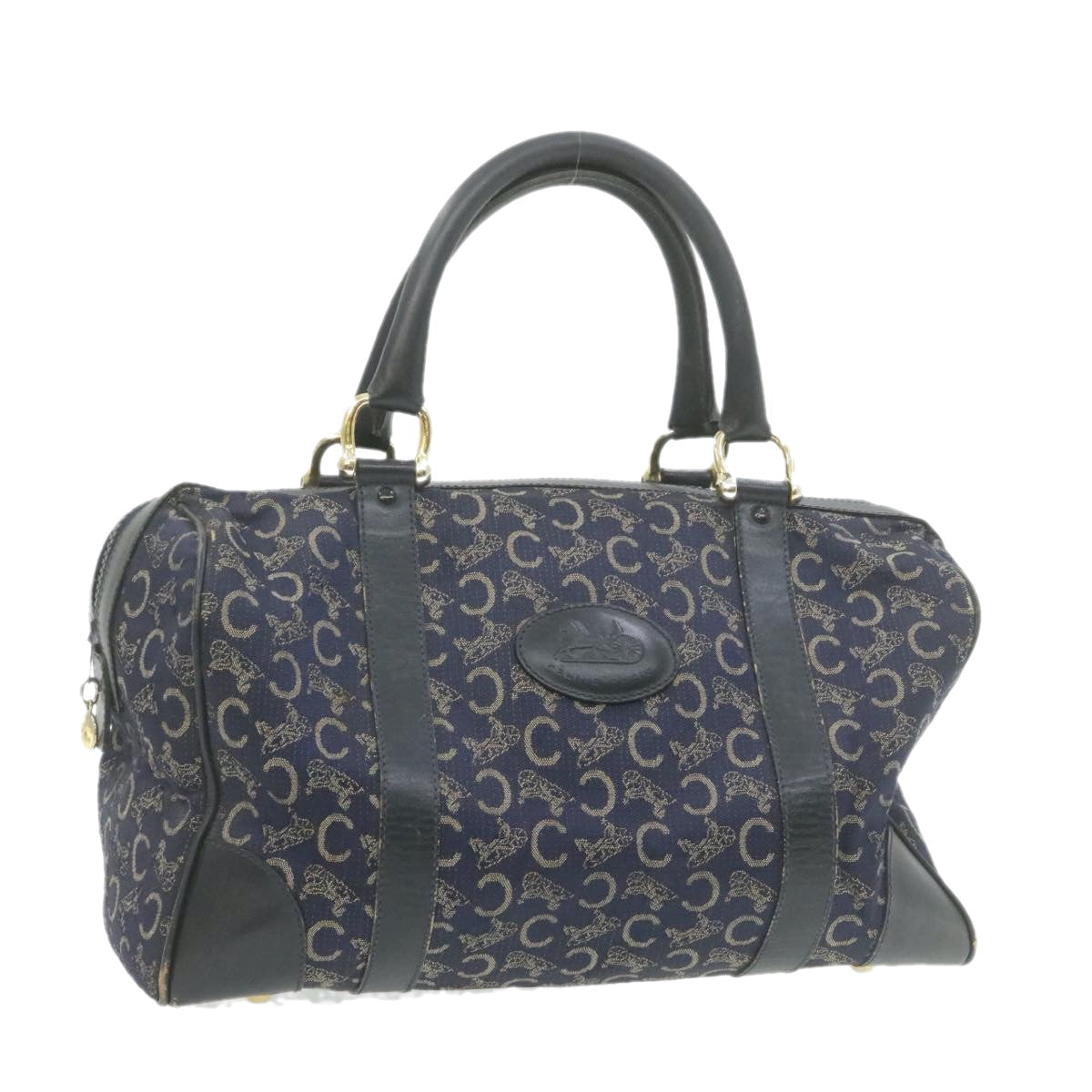 Luxury Horse Carriage C Macadam Hand Bag Canvas Blue Travel Bag