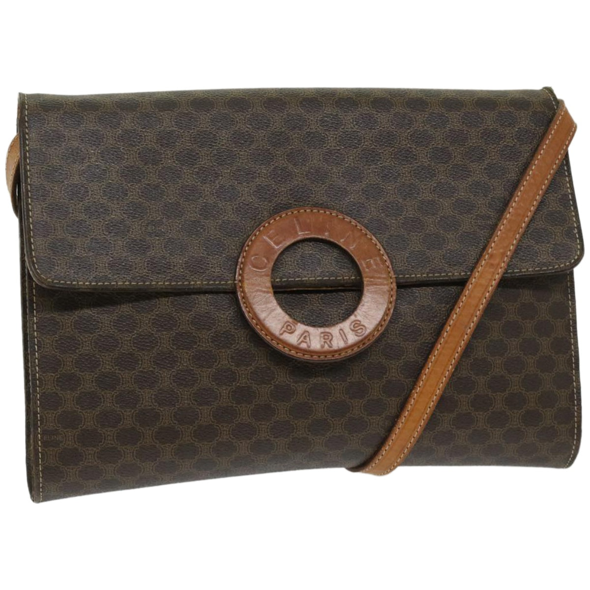 Luxury Macadam Circle Shoulder Bag Pvc Fm Leather Canvas