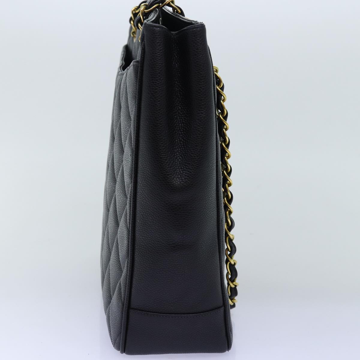 Chanel Big Matelasse Chain Shoulder Bag Caviar Skin Black CC Auth fmA