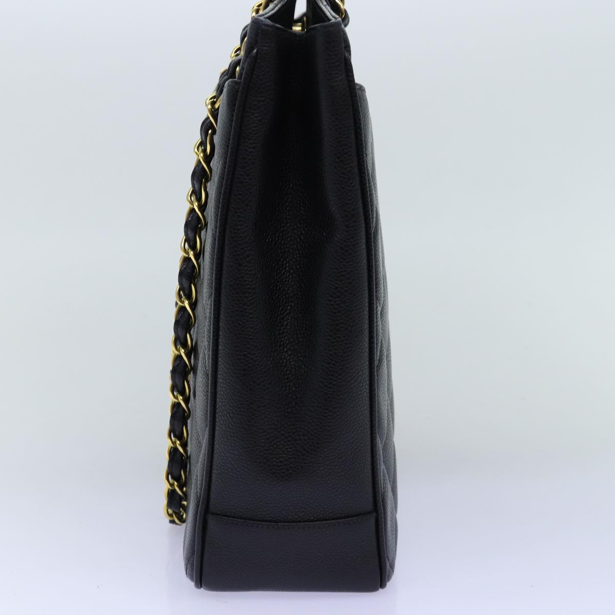 Chanel Big Matelasse Chain Shoulder Bag Caviar Skin Black CC Auth fmA