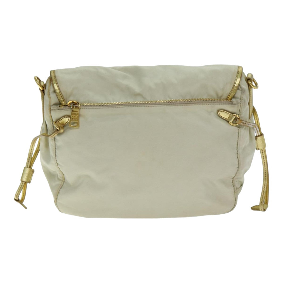 Prada Shoulder Bag Auth Nylon Beige Beige Auth Fm3522