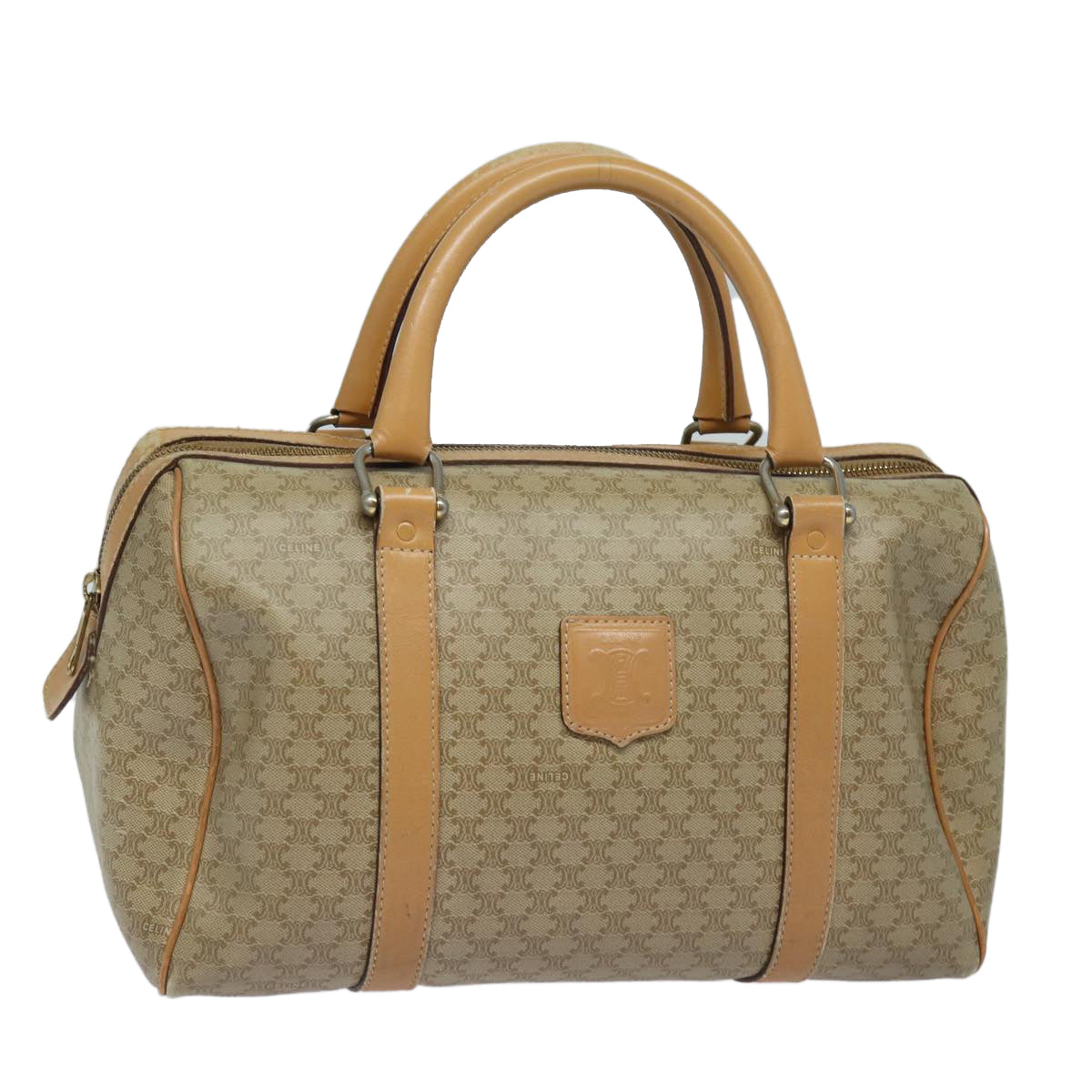 Luxury Macadam Boston Bag Fm Canvas Beige Travel Bag