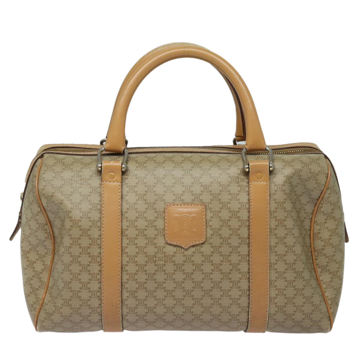 Luxury Macadam Boston Bag Fm Canvas Beige Travel Bag