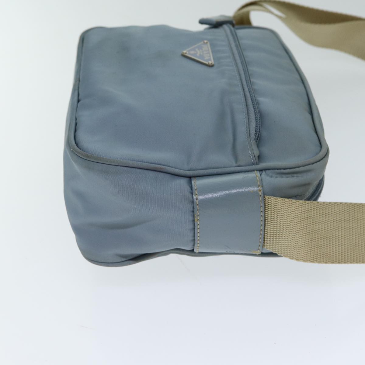 Prada Shoulder Bag Auth Nylon Blue Blue Auth Fm3565