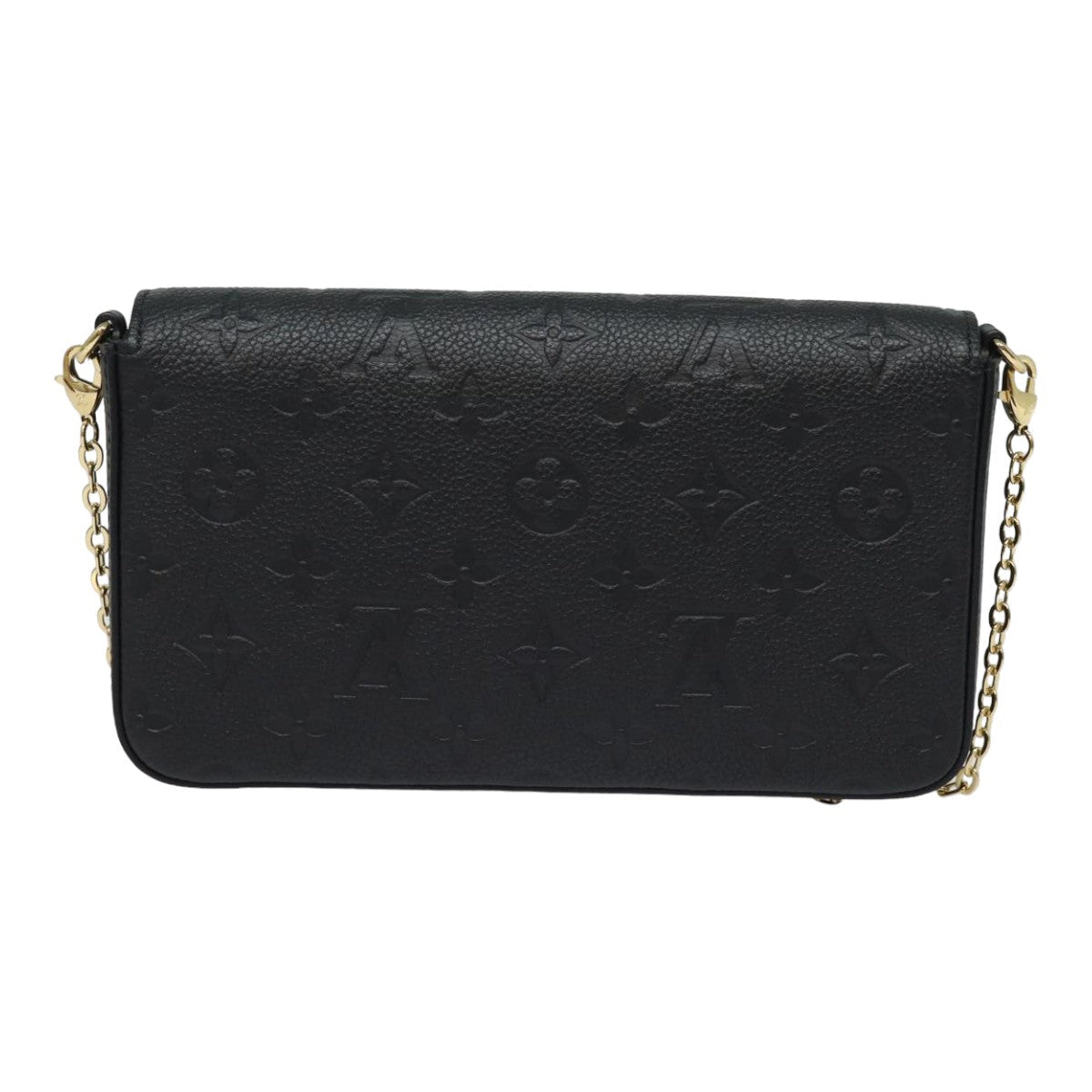 LOUIS VUITTON Empreinte Pochette Felice Chain Wallet Black M64064 Auth fm3634S