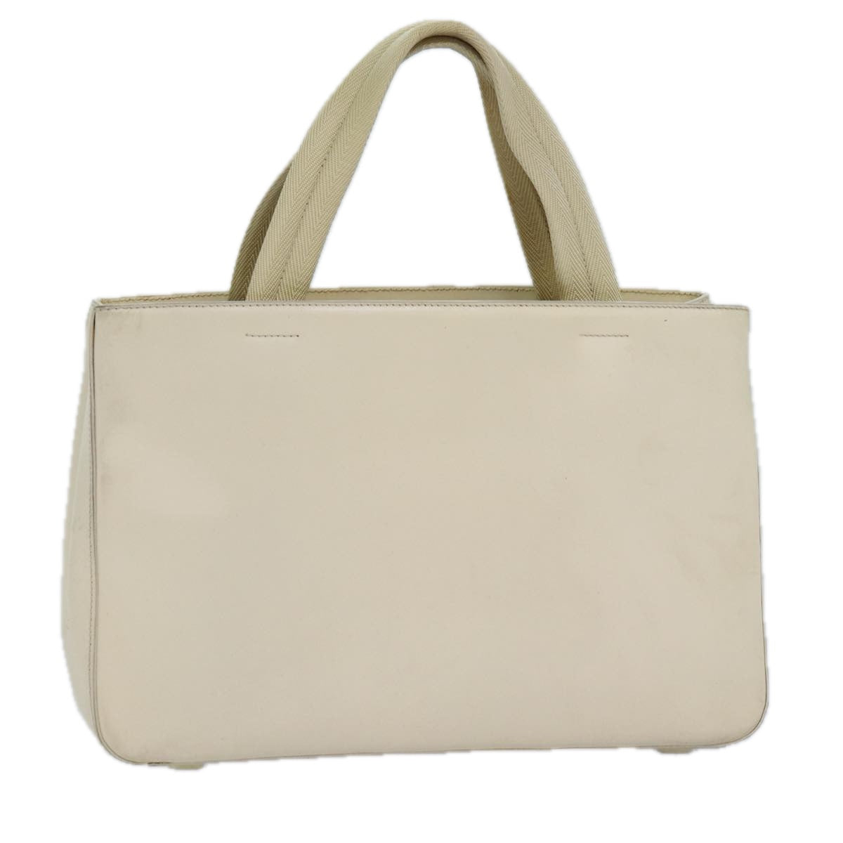 Prada Hand Bag Auth Leather Beige Travel Bag Beige Auth Fm3667