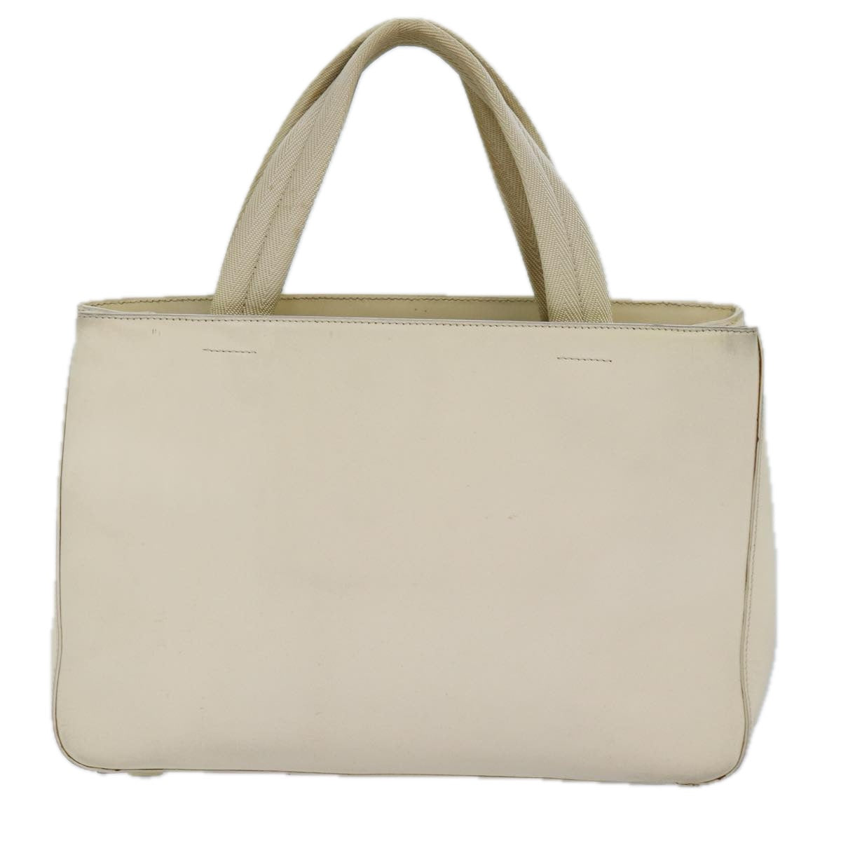 Prada Hand Bag Auth Leather Beige Travel Bag Beige Auth Fm3667