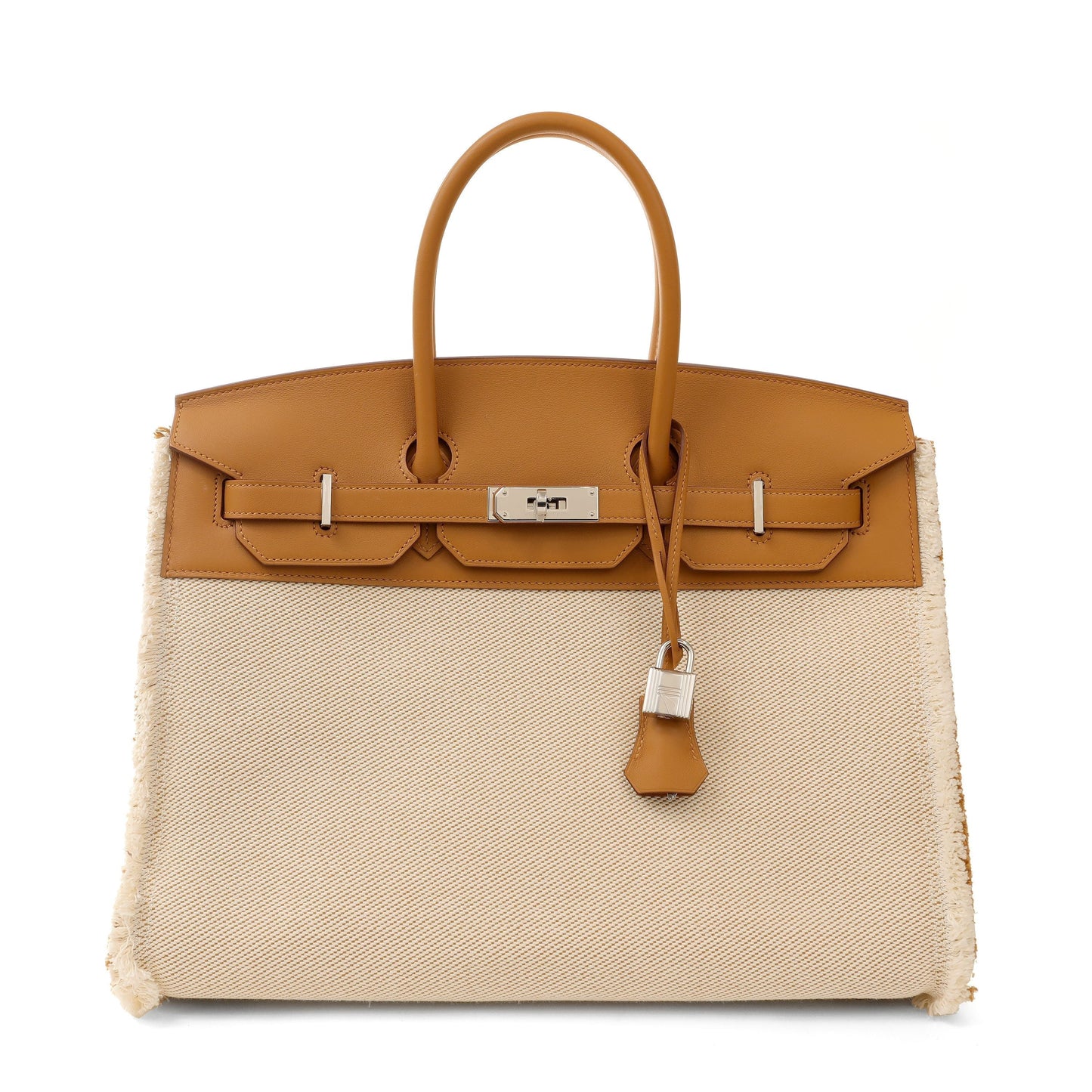 Hermes Limited Edition Biscuit Swift Toile Fray Fray Birkin Travel Bag