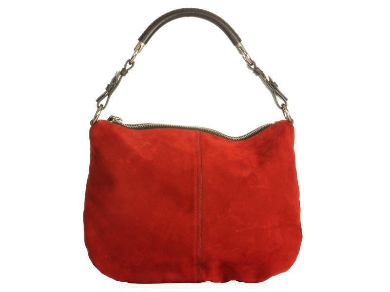 Prada Rust Hobo Suede Shoulder Bag