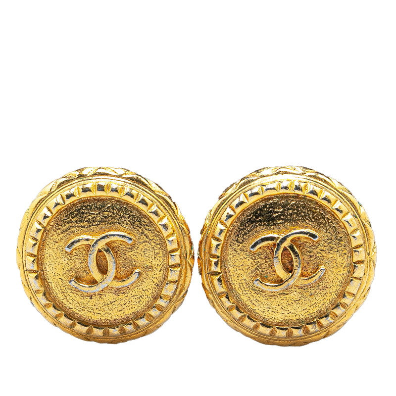 Chanel Gold Plated Coco Mark Earrings Bag