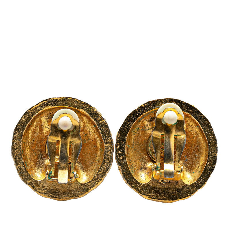 Chanel Gold Plated Coco Mark Earrings Bag