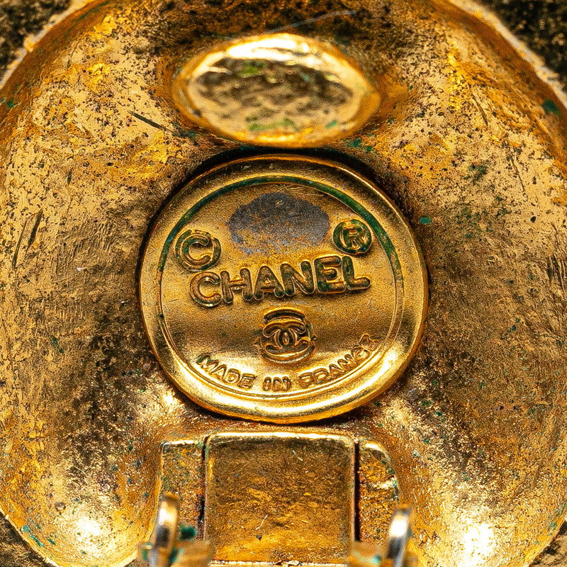 Chanel Gold Plated Coco Mark Earrings Bag