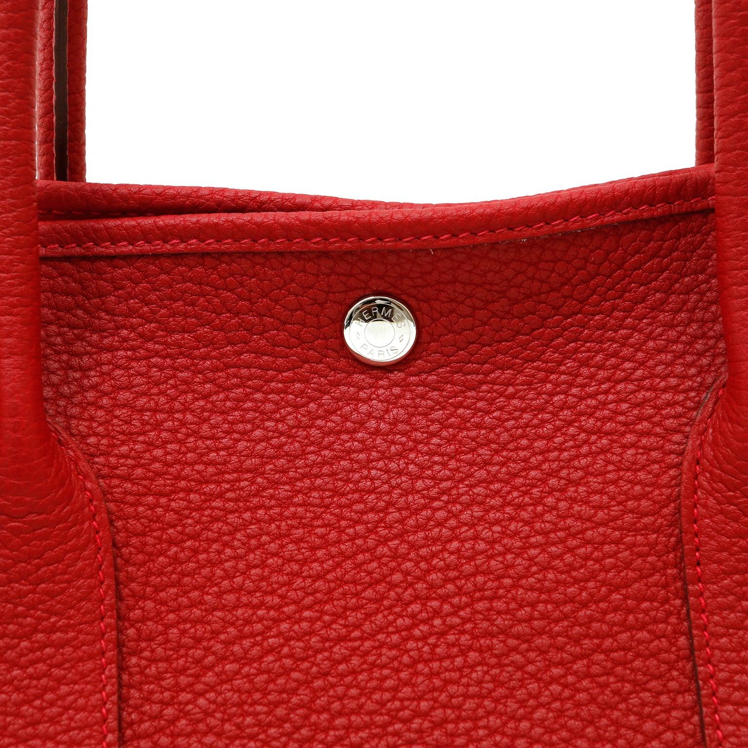 Hermes Luxury Garden Party Negonda Bag Leather Red Travel Bag