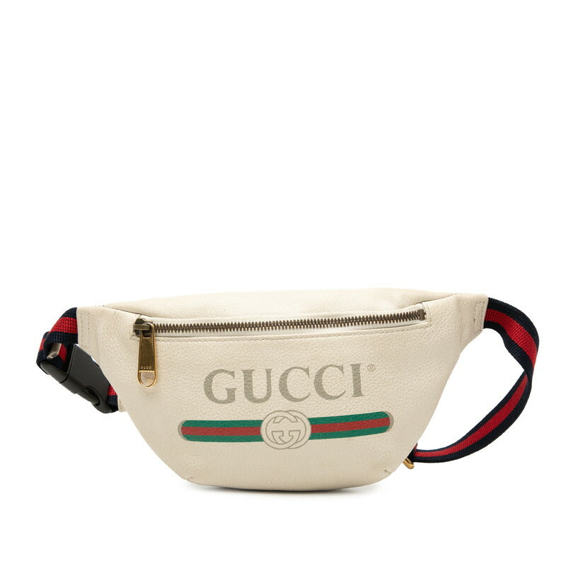 Gucci Shearling Line 2Way Waist Bag Leather Logo Travel Bag