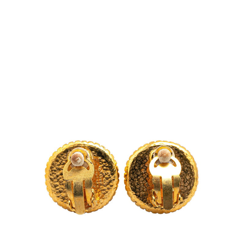 Chanel Gold Plated Coco Mark Round Earrings 96A Bag