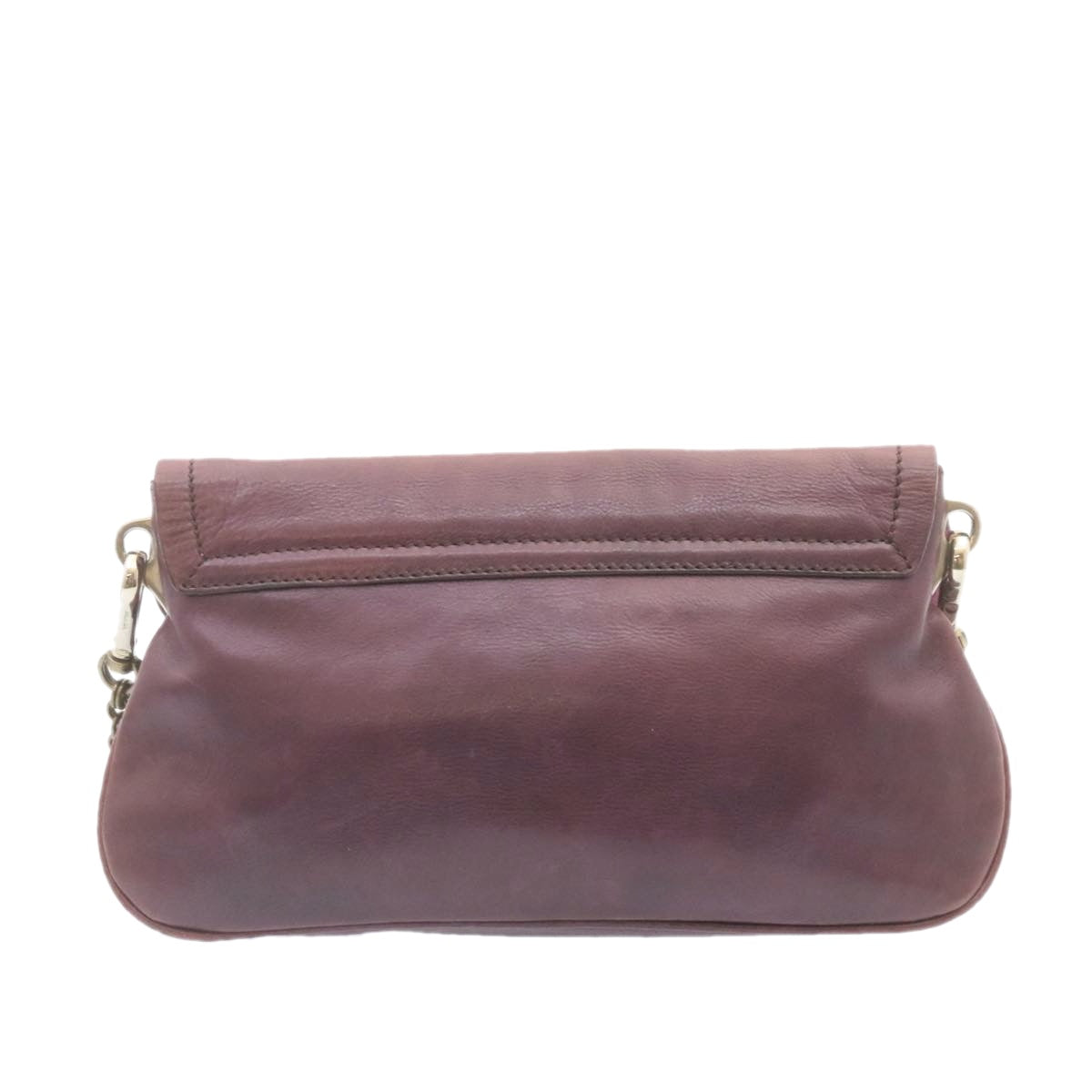 Prada Shoulder Bag Leather Purple Chain