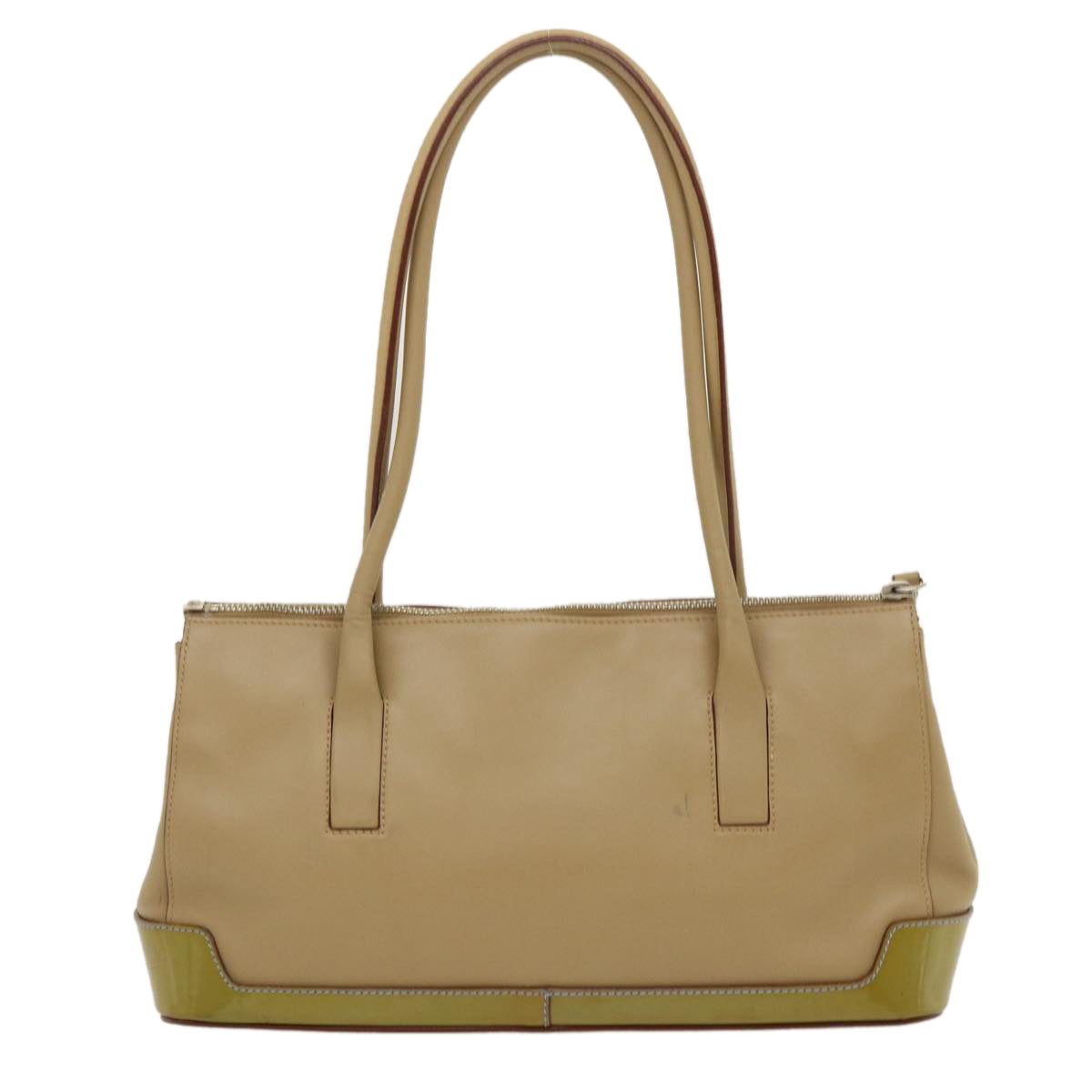 Prada Hand Bag Enamel Leather Brown Travel Bag