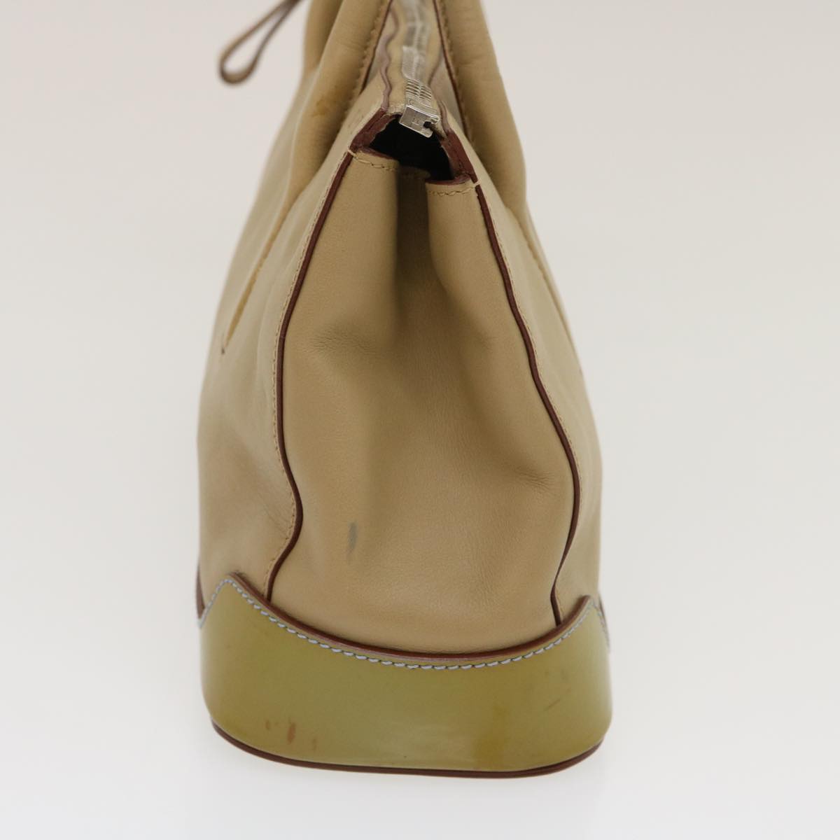 Prada Hand Bag Enamel Leather Brown Travel Bag