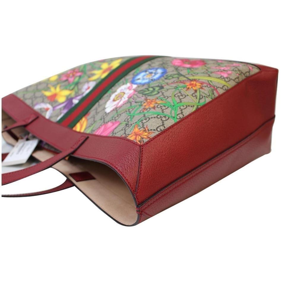 Gucci Ophidia Flora Tote Bag Red Medium Red 547951