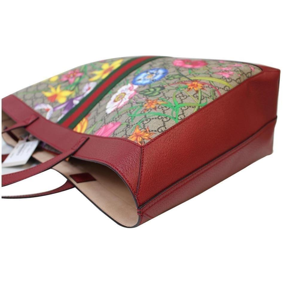 Gucci Ophidia Flora Tote Bag Red Medium Red 547952