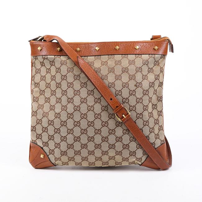 Gucci GG Studded Monogram Crossbody Bag