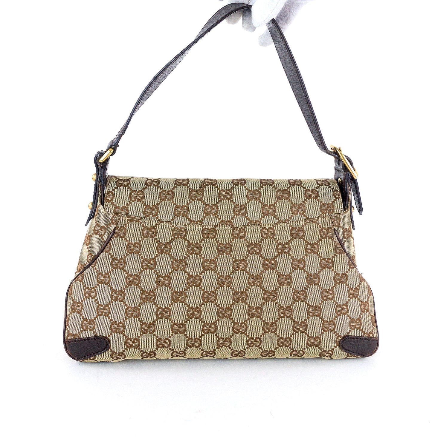 Gucci Horsebit Handbag Canvas Monogram Travel Bag