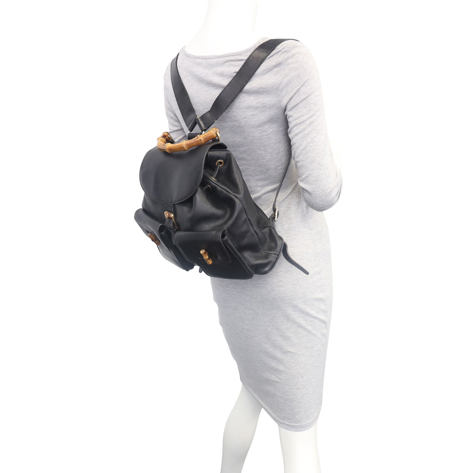 Gucci Bamboo Leather Backpack Large