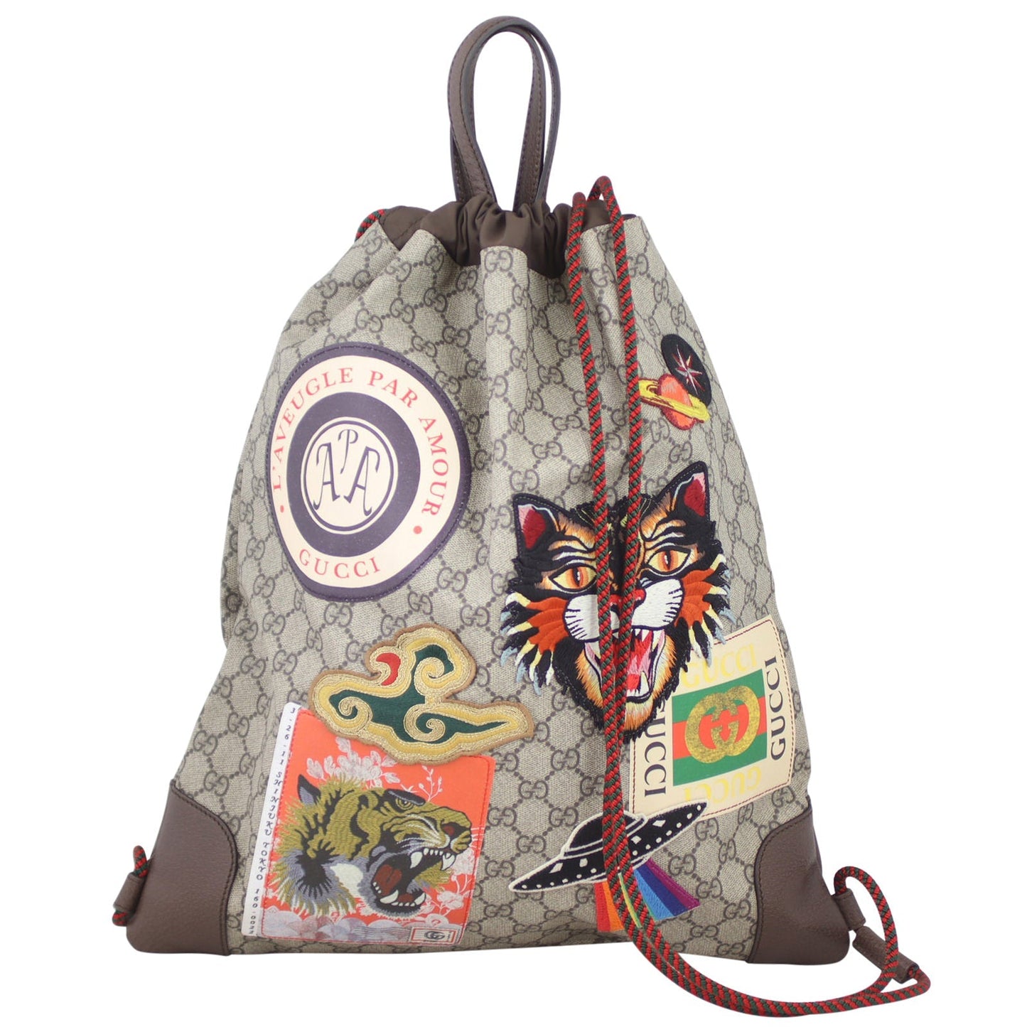 Gucci Courrier Soft GG Supreme Drawstring Backpack