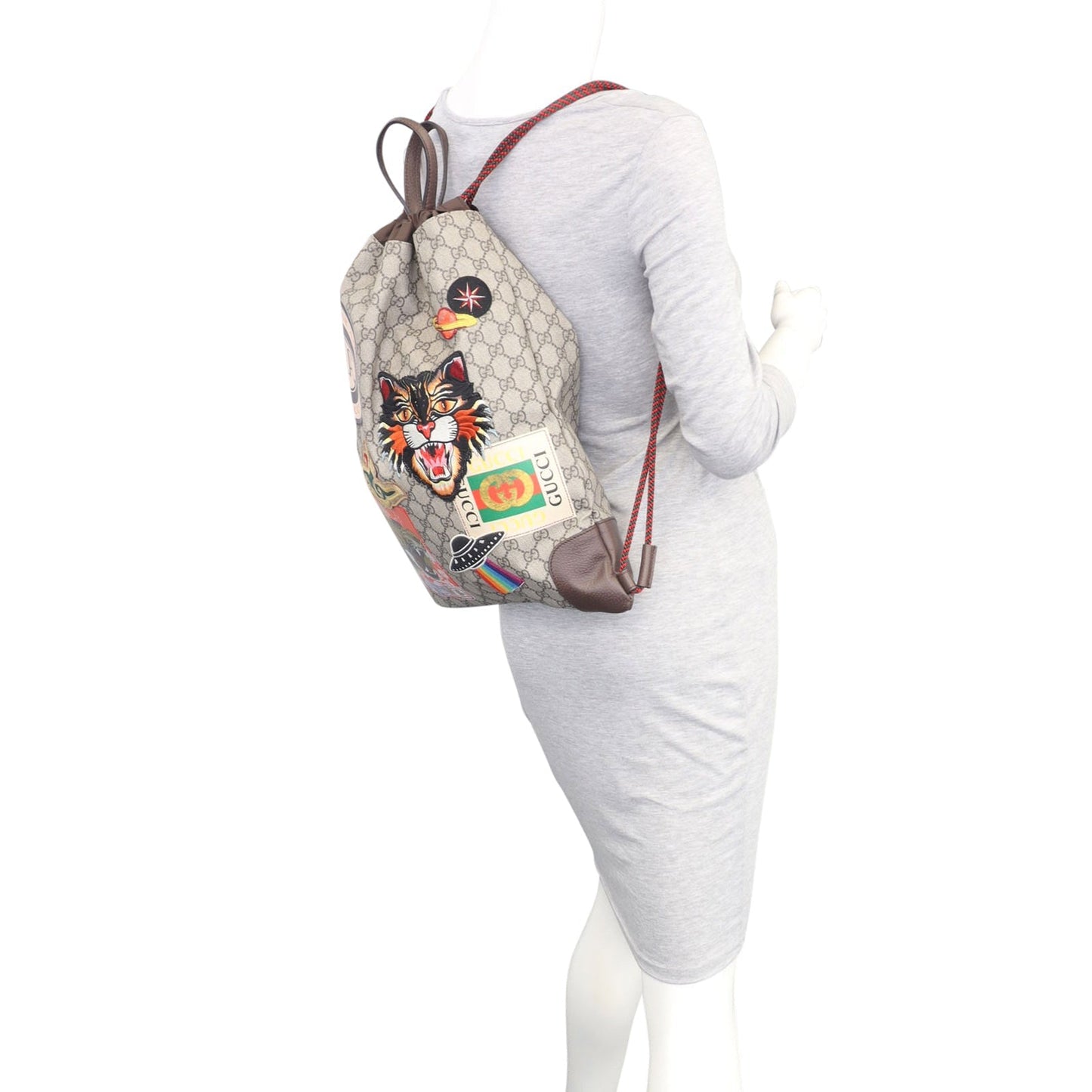 Gucci Courrier Soft GG Supreme Drawstring Backpack