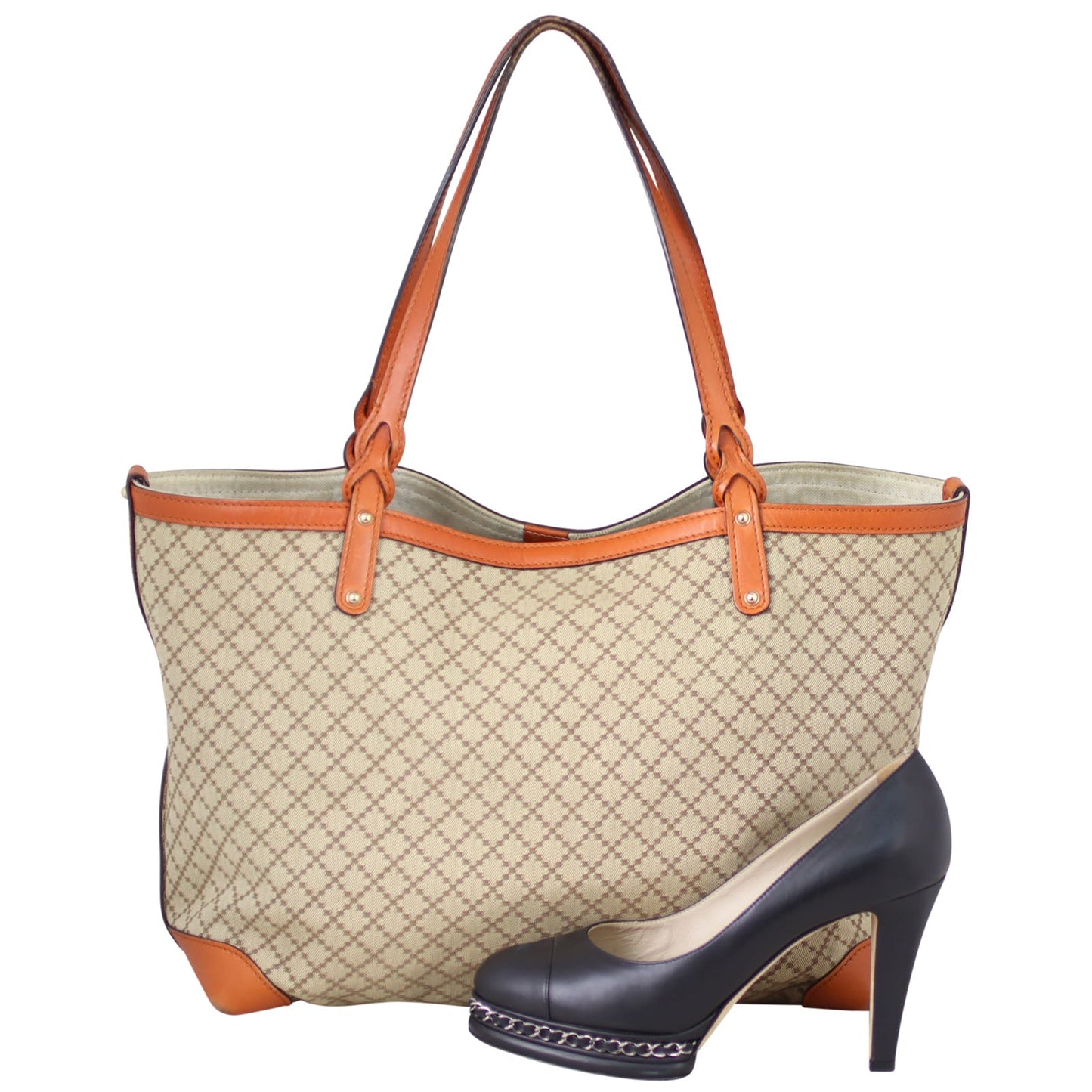 Gucci Diamante Canvas Craft Tote with Pouch