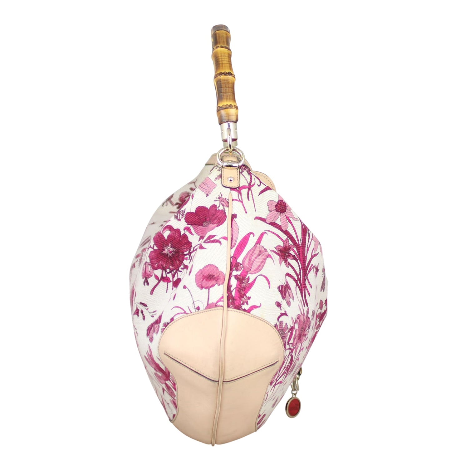 Gucci Flora Canvas Peggy Bamboo Hobo