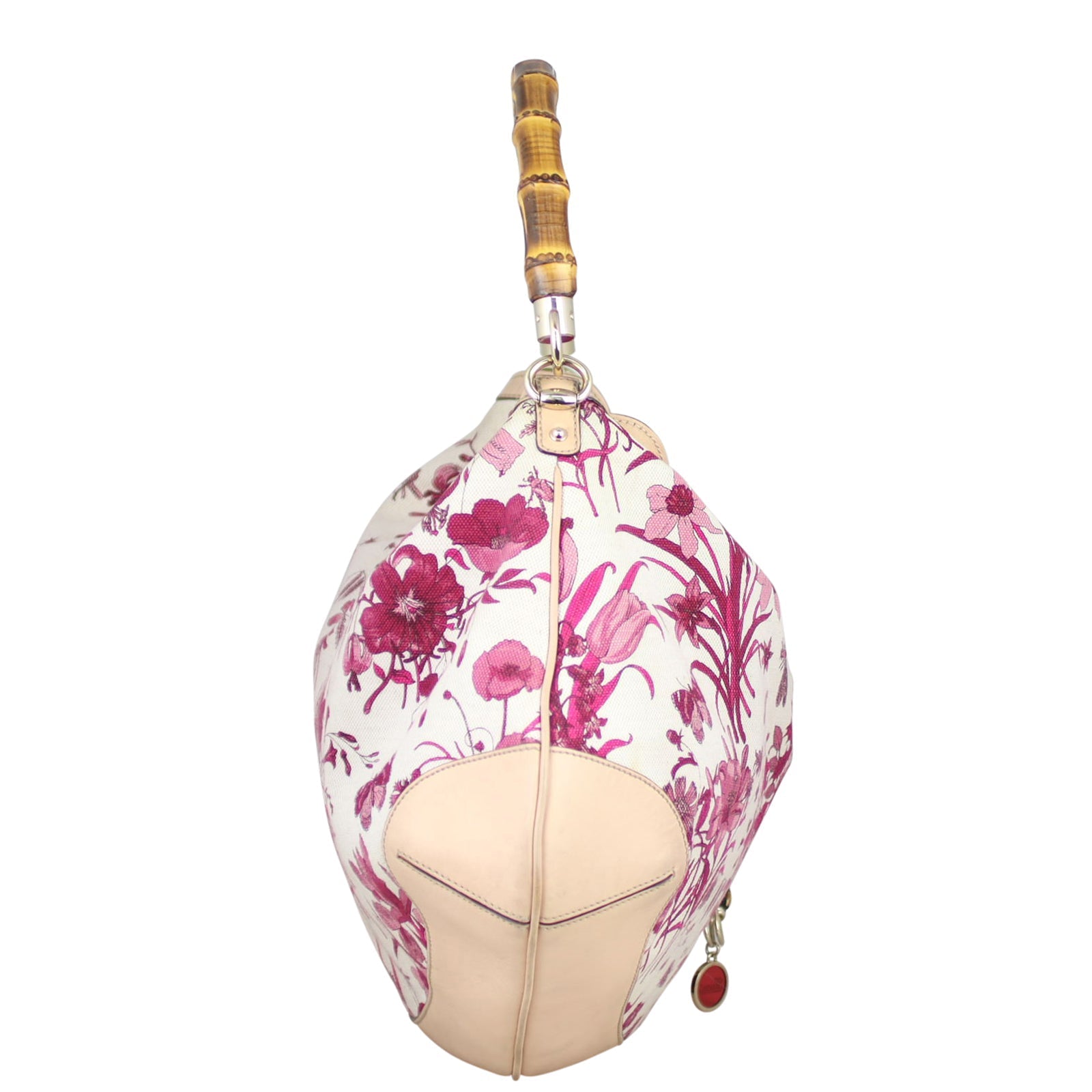 Gucci Flora Canvas Peggy Bamboo Hobo