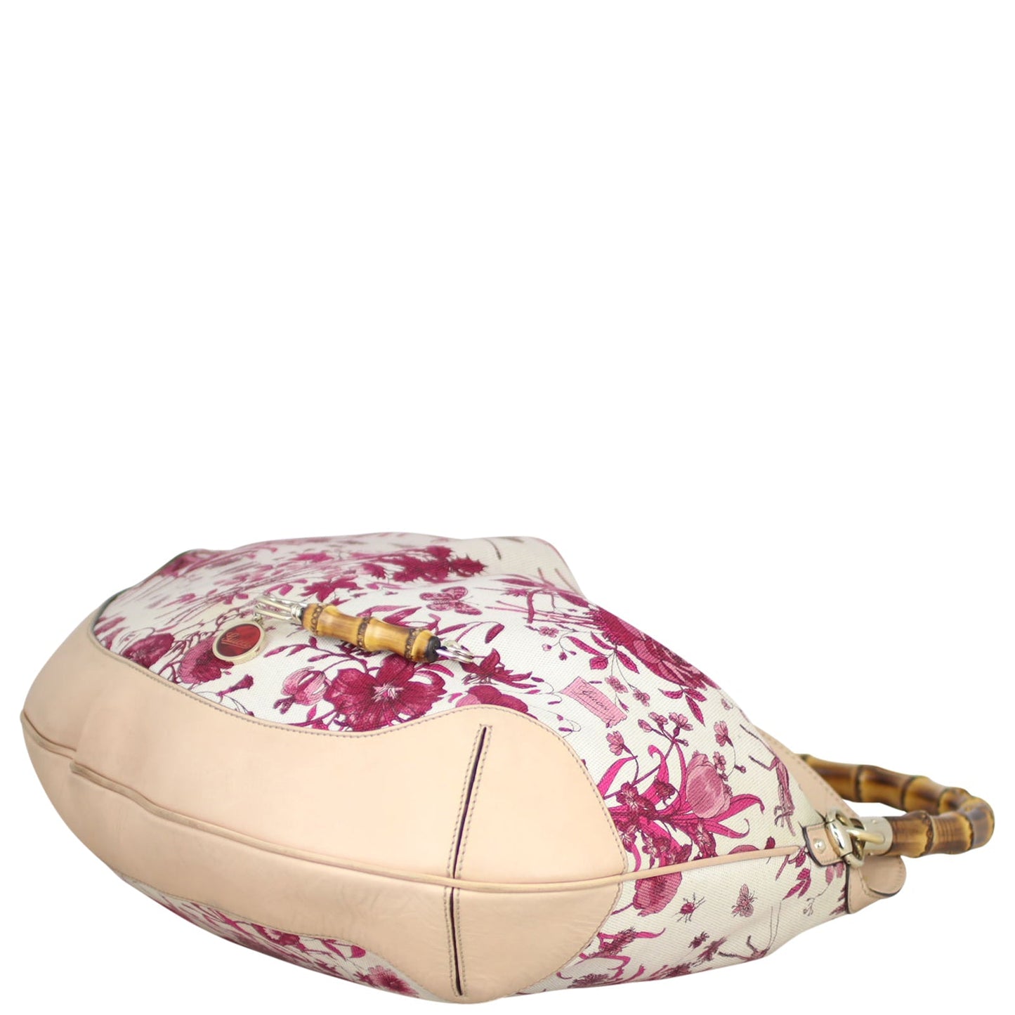Gucci Flora Canvas Peggy Bamboo Hobo