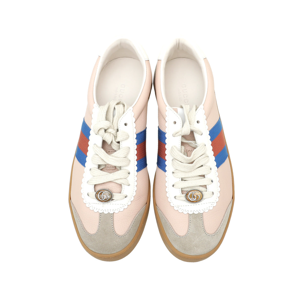 Gucci Oatmeal Soft Rose G74 Web Women Sneakers 37